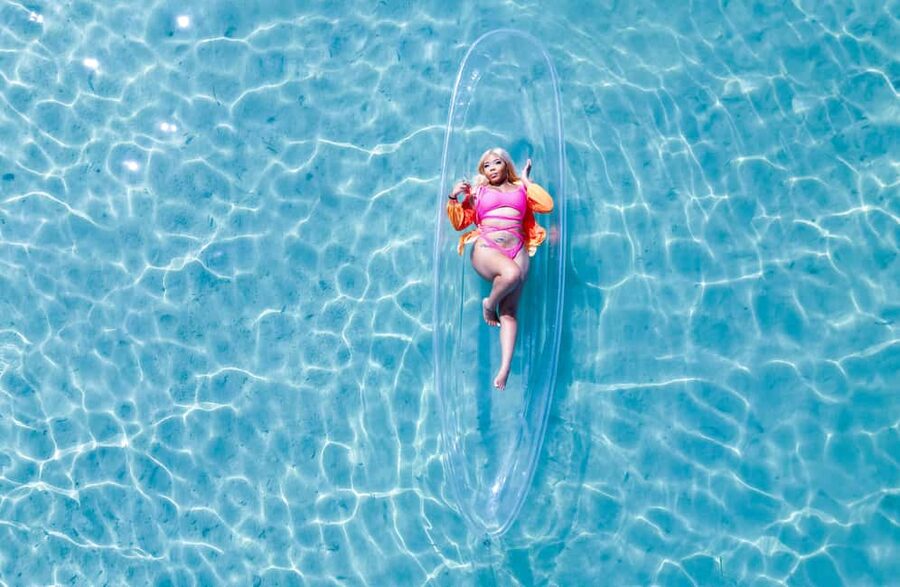 Montego Bay: Crystal Clear Kayak Drone singles Photo Shoot - The clear kayak is the main attraction