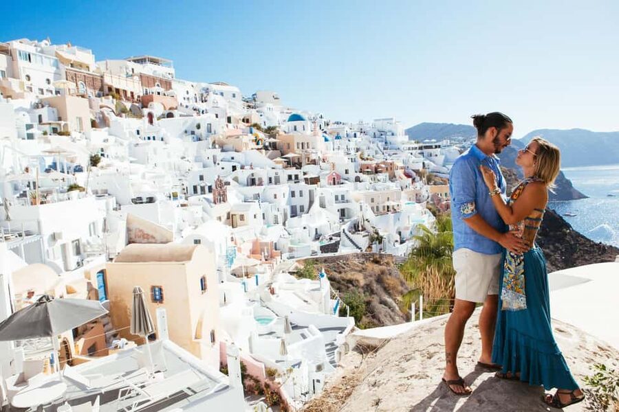 Oia: Professional Photoshoot with a Local Photographer - Following the photographer through Oia
