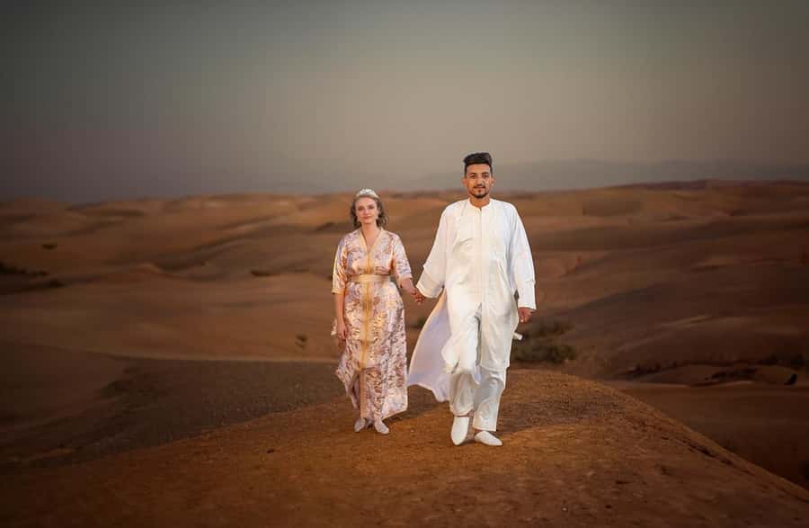Photoshoot with Moroccan Traditional outfit in Agafay Desert - From Marrakech outfits to Agafay portraits