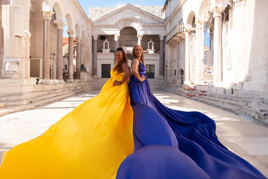 Private Flying Dress Photo Session in Split, Croatia - Choosing a dress that works in Split