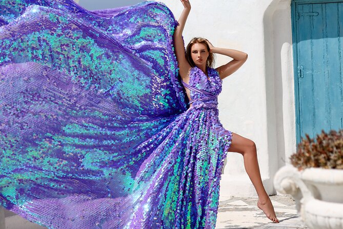 Private Flying Dress Photoshoot in Mikonos - Photo delivery and what you actually receive