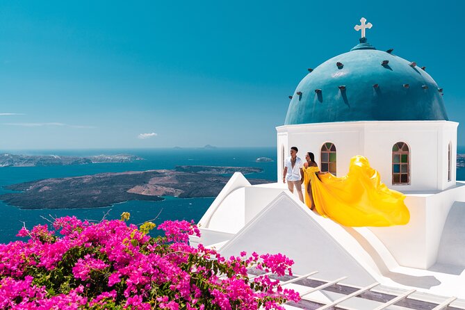 Private Flying Dress Photoshoot in Santorini - How the one-hour session unfolds