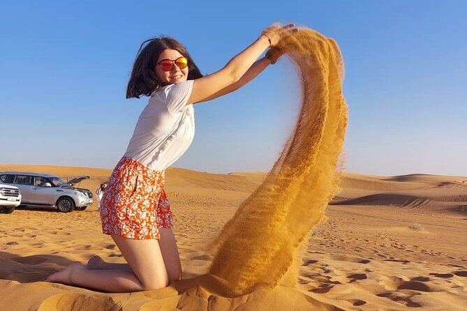 Private Morning Desert Safari with Camel Ride Falcon Photos - Reaching the red dunes after the morning pickup