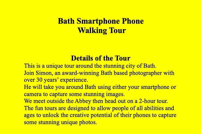 Private Smartphone photography Walking Tour Around Bath - Finding a new view of Bath Abbey