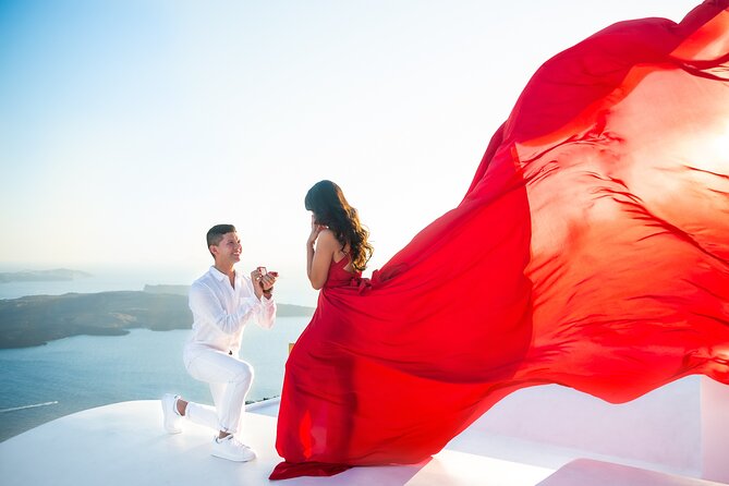 Professional Flying Dress Photoshoot In Santorini - Transport and preparation details