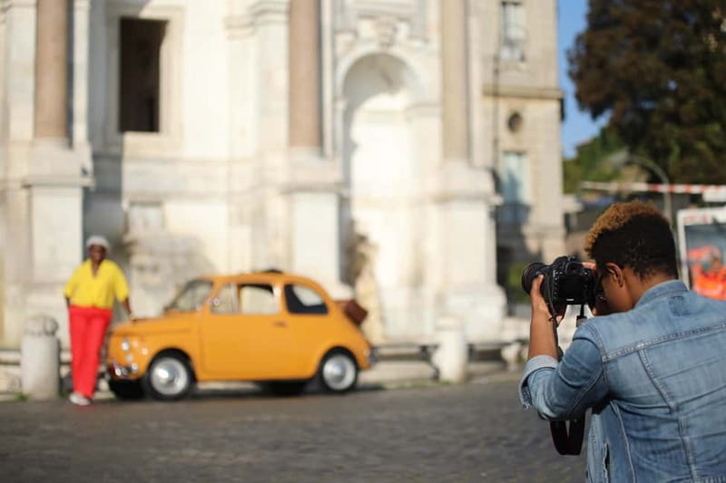 Rome: Fiat 500 Vintage Photography Service in Rome - The Orange Garden and Acqua Paola Fountain