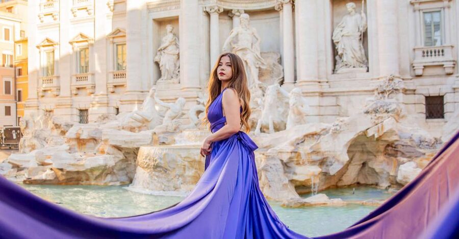 Rome: Flying Dress Photoshoot at Trevi Fountain - A 45-minute photo session built around the Trevi Fountain