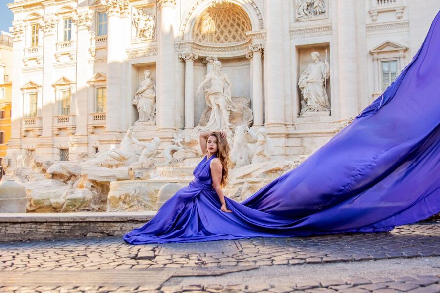 Rome: Flying Dress Photoshoot at Trevi Fountain - The 50 edited photos and 48-hour delivery