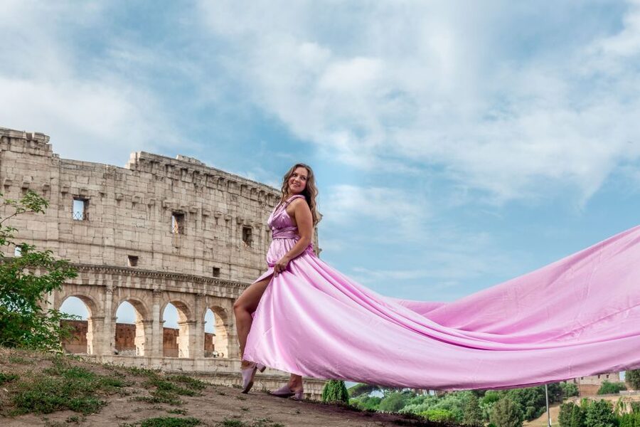 Rome: Flying Dress Professional Photoshoot - A Flying Dress Beside Rome’s Most Famous Monument
