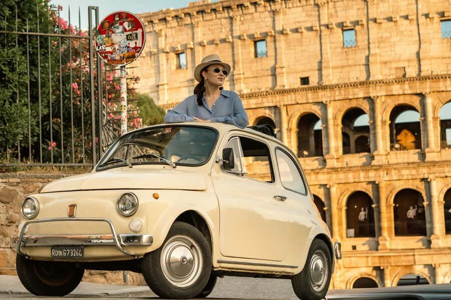 Rome in Style: Fiat Cinquecento Colosseum Photoshoot - Why a Fiat Cinquecento makes the photos work