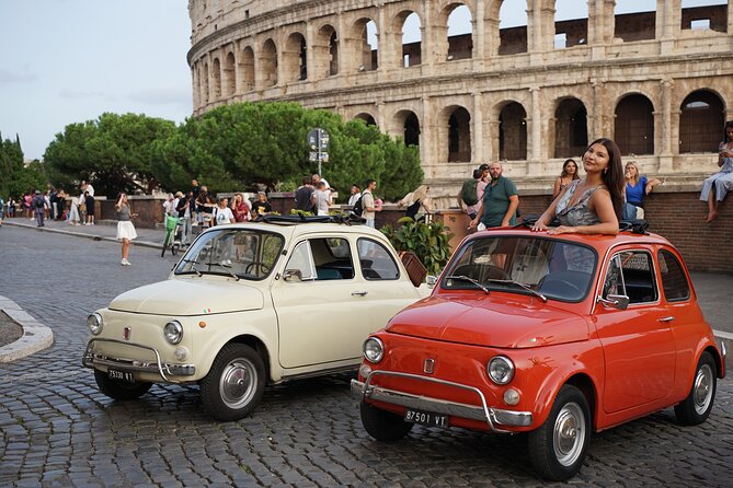 Rome Vintage Fiat 500 car Tour With Photographer - Sunrise, sunset, or a practical daytime ride