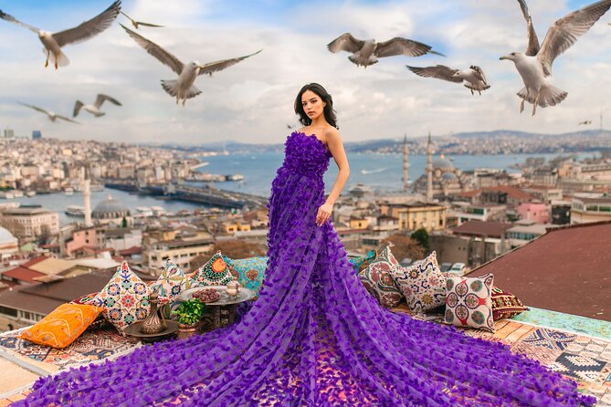 Rooftop Flying Dress Photo Shoot in Istanbul - Choosing the dress, crown, and jewelry