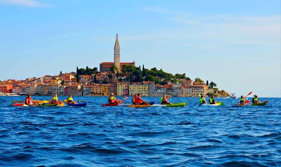 Rovinj-Amazing kayak tour &snorkeling &free drink &photos - Paddling along Rovinj’s rocky coast