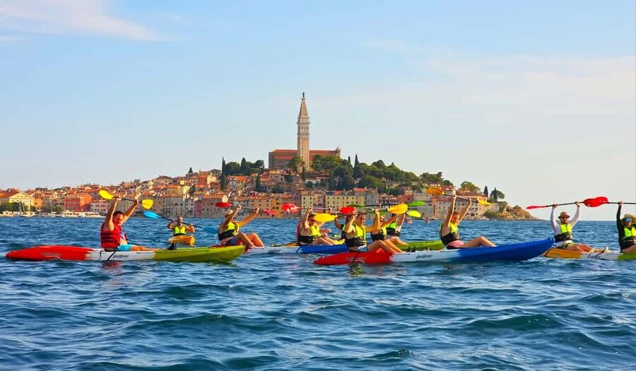 Rovinj-Amazing kayak tour &snorkeling &free drink &photos - Getting started near the green trampoline
