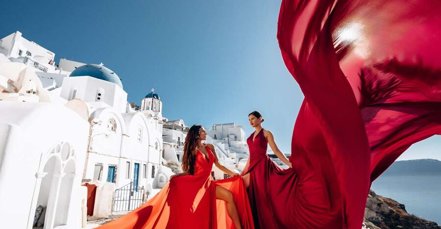 Santorini: Private Flying Dress Photoshoot Experience - The delivery schedule and what you receive