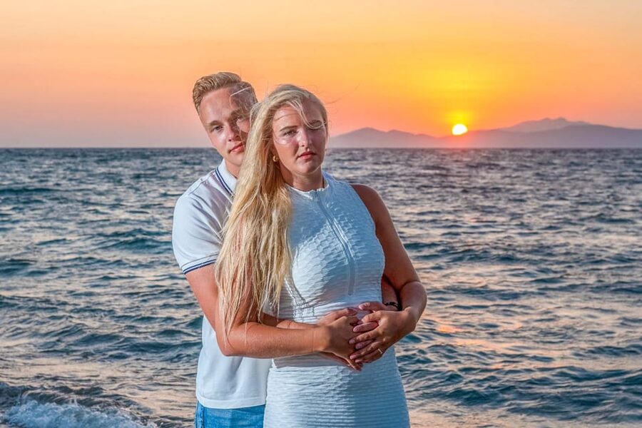 Sunset Photo shoot on the beach Kos island - What you receive after the session