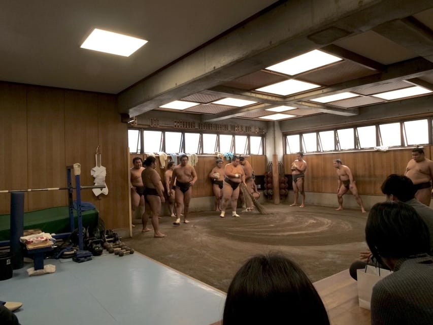 Tokyo: Sumo Practice Tour with Ring-Side Seat and Photoshoot - Ringside practice and the physical reality of sumo